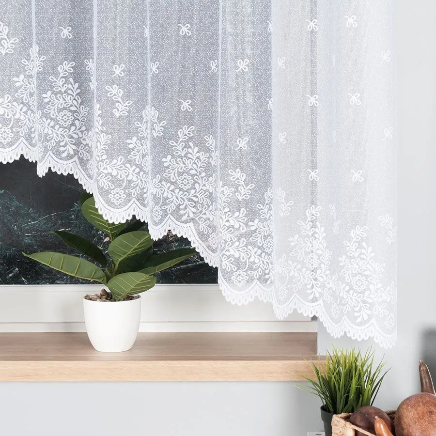 KAROLINA Firanka żakardowa gotowa, szerokość 300 x wysokość 150cm, kolor 001 biały 054160