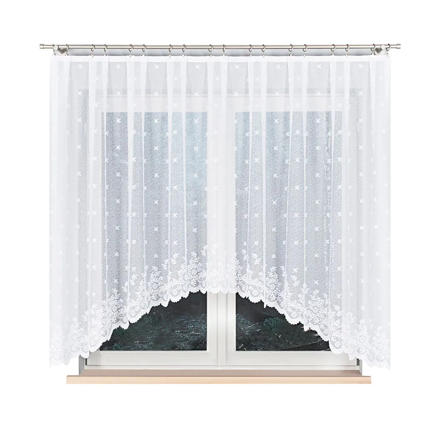 KAROLINA Firanka żakardowa gotowa, szerokość 300 x wysokość 150cm, kolor 001 biały 054160