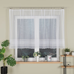 BERNADETA Firanka żakardowa gotowa, szerokość 250cm x wysokość 120cm, kolor 001 biały 358053