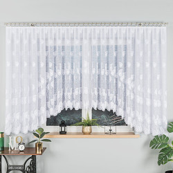 NORA Firanka żakardowa gotowa, szerokość 600 x wysokość 160cm, kolor 001 biały 023097