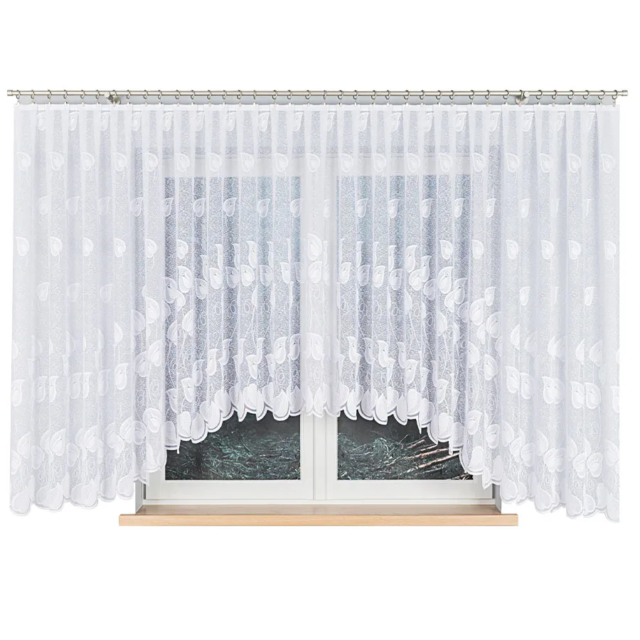 NORA Firanka żakardowa gotowa, szerokość 600 x wysokość 160cm, kolor 001 biały 023097