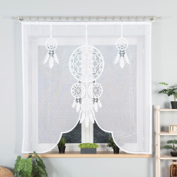 LEA Panel żakardowy gotowy, z motywem łapacza snów, szerokość 160 x wysokość 160, kolor 001 biały 019411