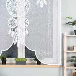 LEA Panel żakardowy gotowy, z motywem łapacza snów, szerokość 160 x wysokość 160, kolor 001 biały 019411