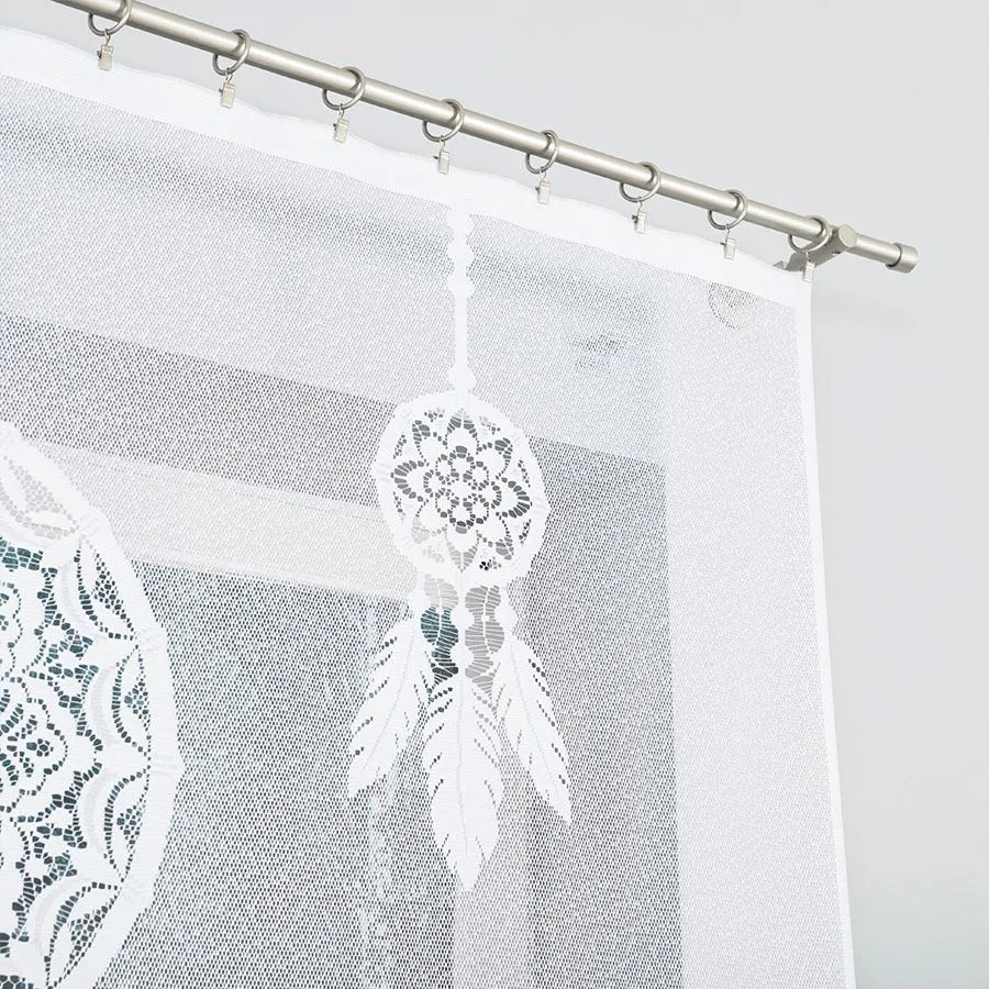 LEA Panel żakardowy gotowy, z motywem łapacza snów, szerokość 160 x wysokość 160, kolor 001 biały 019411