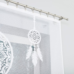 LEA Panel żakardowy gotowy, z motywem łapacza snów, szerokość 160 x wysokość 160, kolor 001 biały 019411