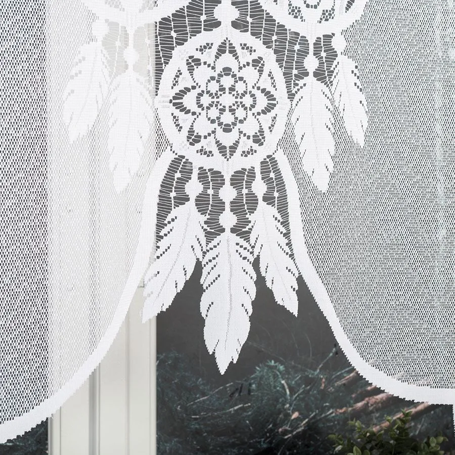 LEA Panel żakardowy gotowy, z motywem łapacza snów, szerokość 160 x wysokość 160, kolor 001 biały 019411