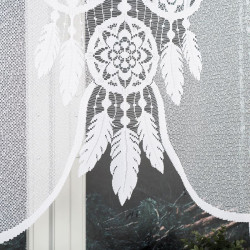 LEA Panel żakardowy gotowy, z motywem łapacza snów, szerokość 160 x wysokość 160, kolor 001 biały 019411