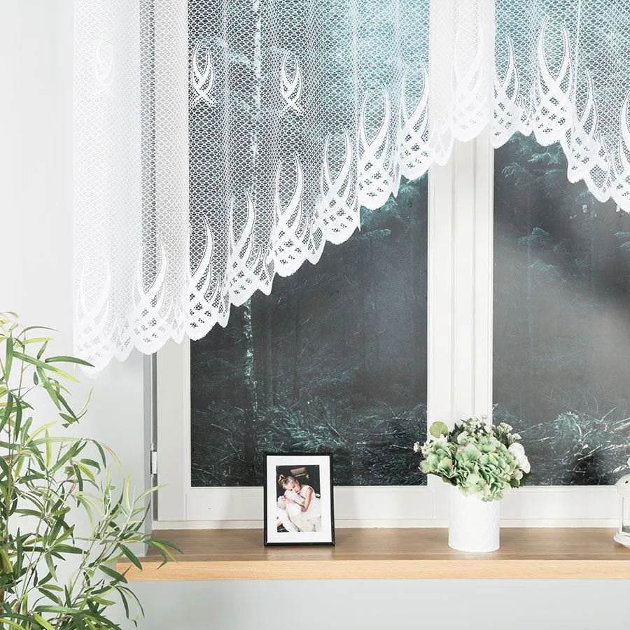 GOSIA Firanka żakardowa gotowa, szerokość 300 x wysokość 120cm, kolor 001 biały 004017