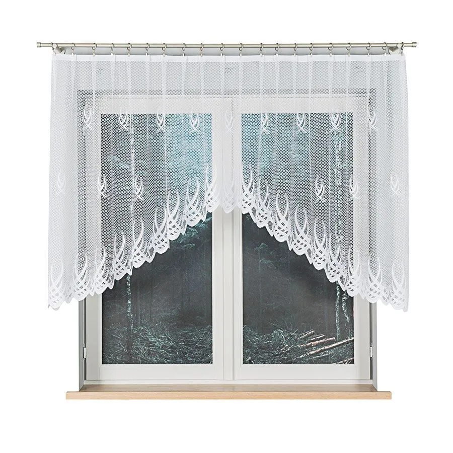 GOSIA Firanka żakardowa gotowa, szerokość 300 x wysokość 120cm, kolor 001 biały 004017