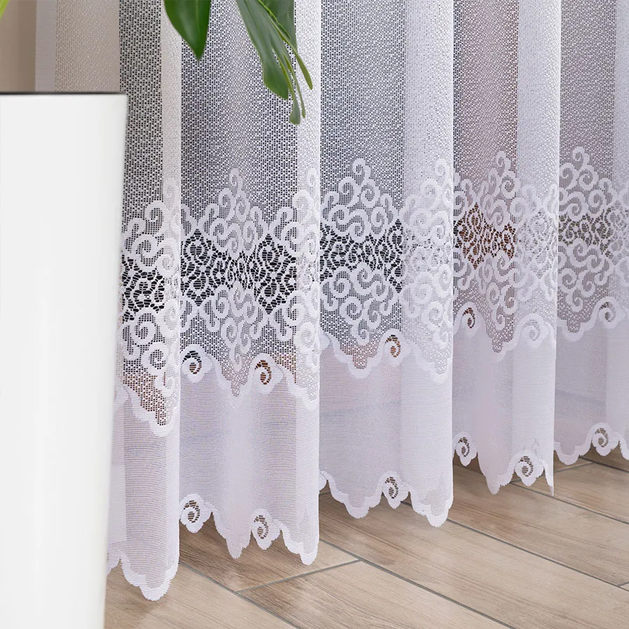 MODESTA Firanka żakardowa gotowa, szerokość 200 x wysokość 250cm, kolor 001 biały 017173