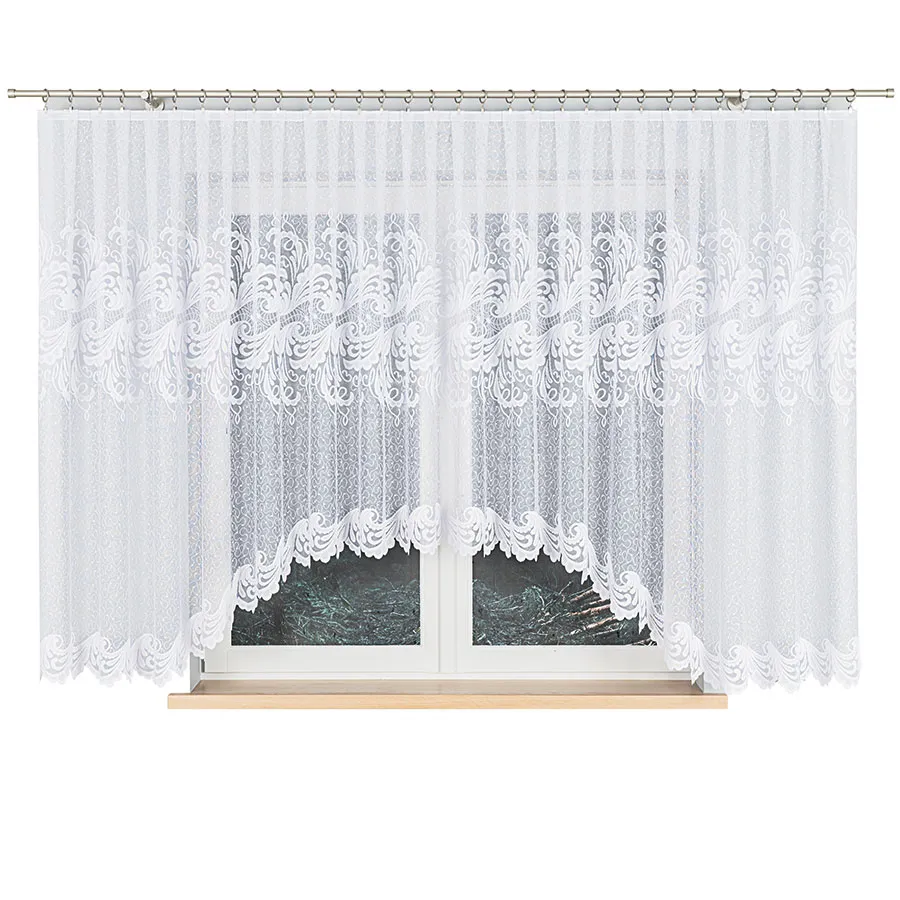 IWONA Firanka żakardowa gotowa, szerokość 500 x wysokość 160cm, kolor 001 biały 049312
