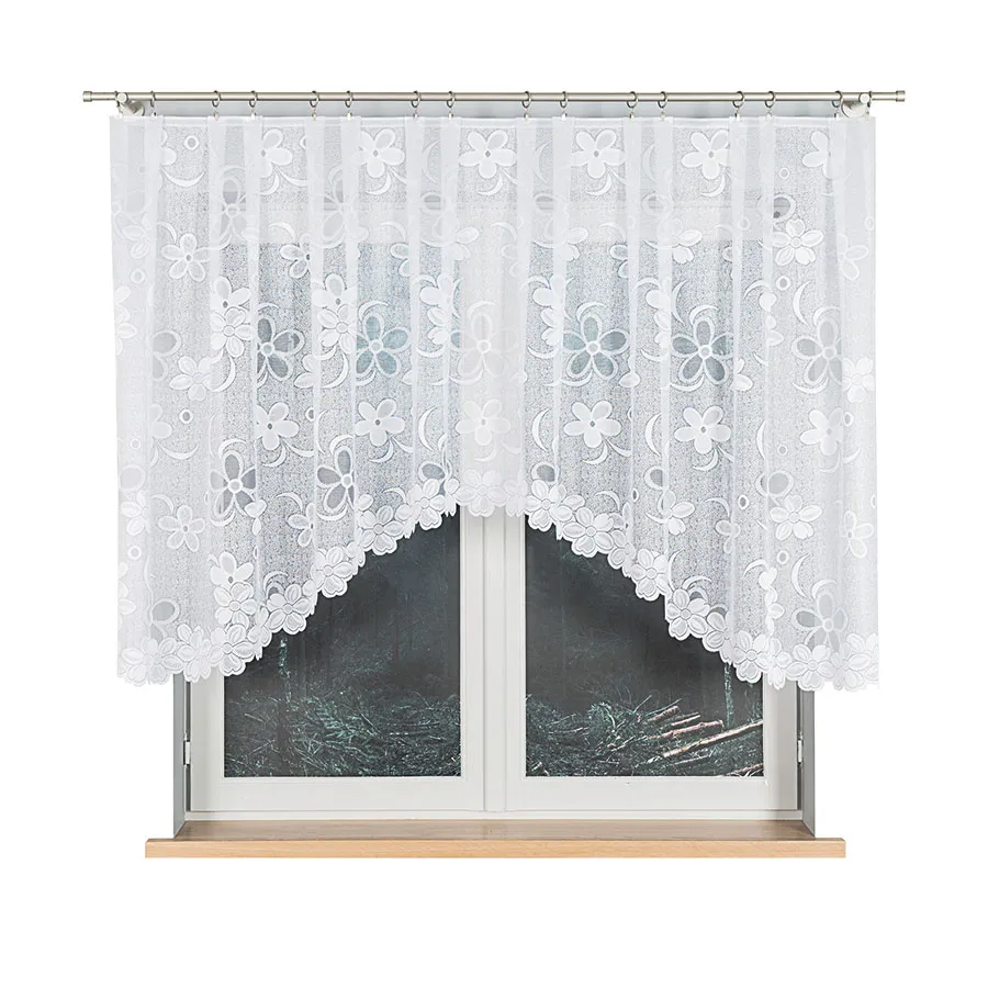 RENATA Firanka żakardowa gotowa, szerokość 300 x wysokość 130cm, kolor 001 biały 049885