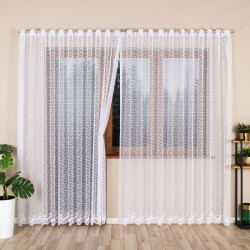 BOGUMIŁA Firanka żakardowa gotowa, szerokość 300 x wysokość 250cm, kolor 001 biały 004542