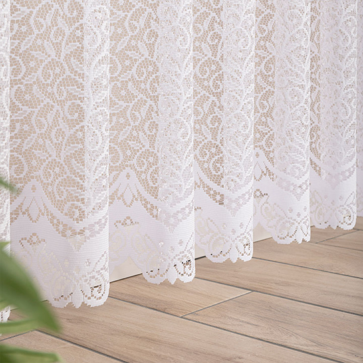 BOGUMIŁA Firanka żakardowa gotowa, szerokość 300 x wysokość 250cm, kolor 001 biały 004542