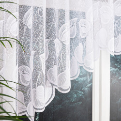 NORA Firanka żakardowa gotowa, szerokość 400 x wysokość 100cm, kolor 001 biały 023097