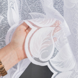 NORA Firanka żakardowa gotowa, szerokość 400 x wysokość 100cm, kolor 001 biały 023097