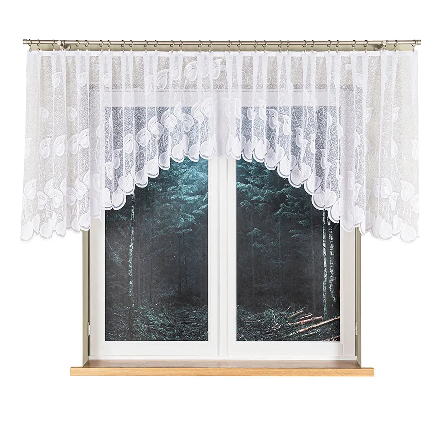 NORA Firanka żakardowa gotowa, szerokość 400 x wysokość 100cm, kolor 001 biały 023097