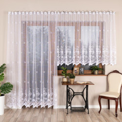 SARA Firanka żakardowa gotowa, szerokość 300 x wysokość 250cm, kolor 001 biały 044330