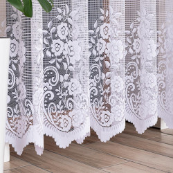 SARA Firanka żakardowa gotowa, szerokość 300 x wysokość 250cm, kolor 001 biały 044330