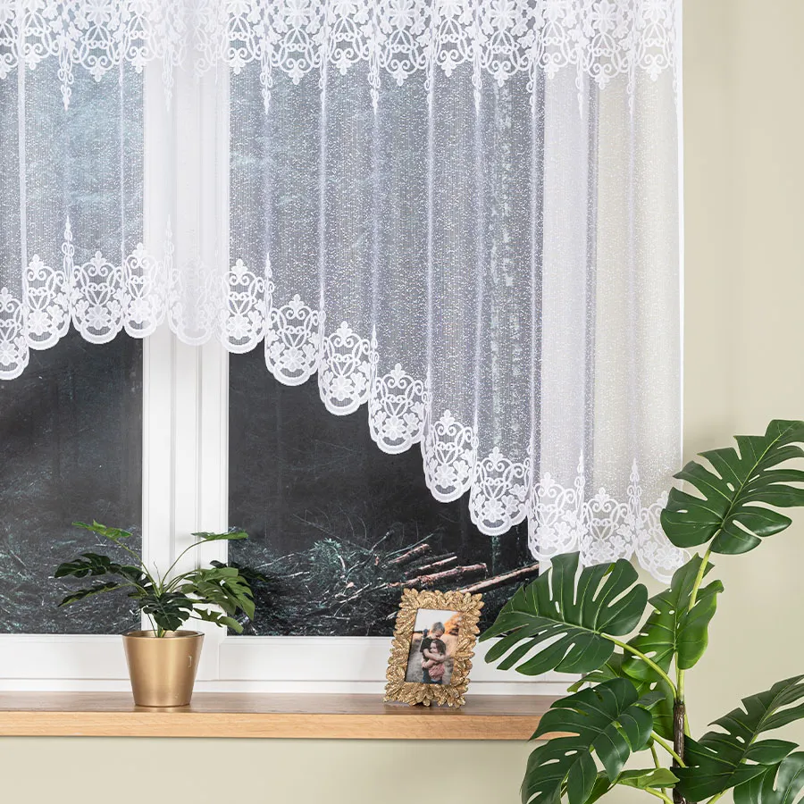ŻANETA Firanka żakardowa gotowa, szerokość 400 x wysokość 135cm, kolor 001 biały 181043