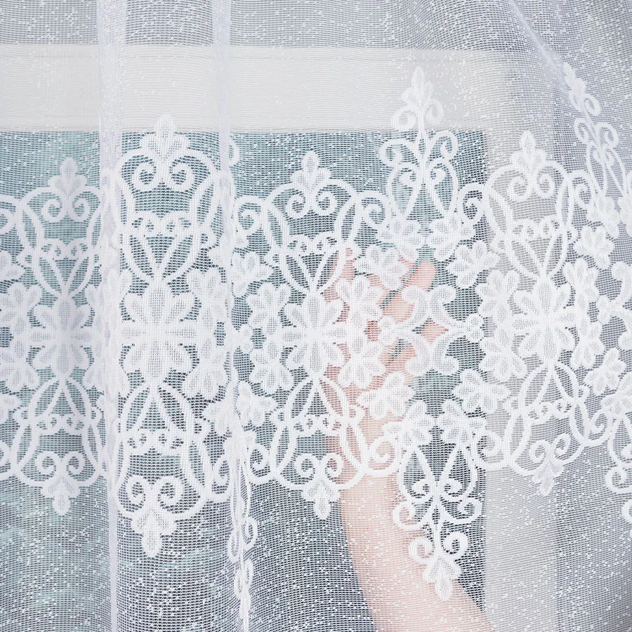 ŻANETA Firanka żakardowa gotowa, szerokość 400 x wysokość 135cm, kolor 001 biały 181043