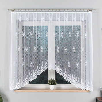 GOSIA Firanka żakardowa gotowa, szerokość 300 x wysokość 160cm, kolor 001 biały 004017