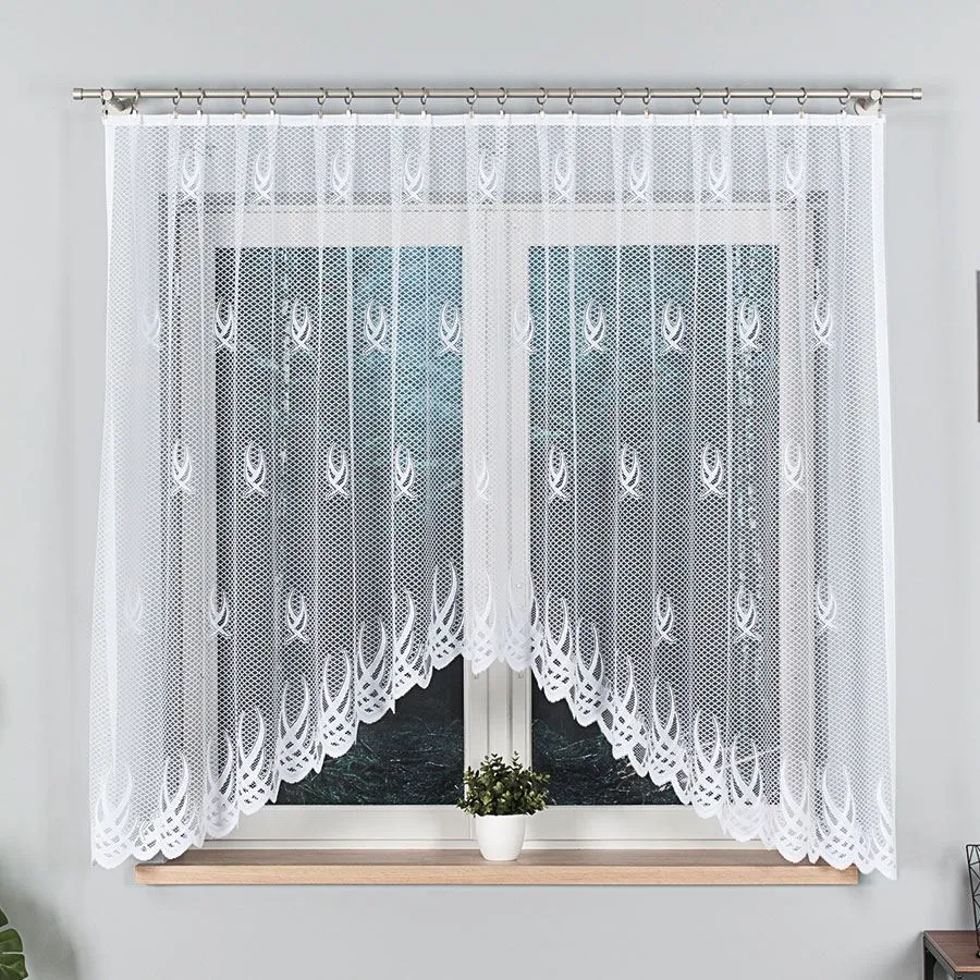 GOSIA Firanka żakardowa gotowa, szerokość 300 x wysokość 160cm, kolor 001 biały 004017