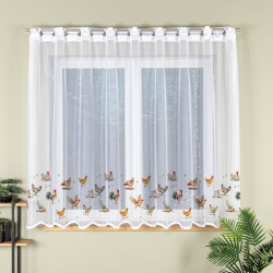 KURY Firanka żakardowa gotowa na prosto, szerokość 300 x wysokość 170cm, kolor 001 biały P00298