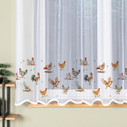 KURY Firanka żakardowa gotowa na prosto, szerokość 300 x wysokość 170cm, kolor 001 biały P00298