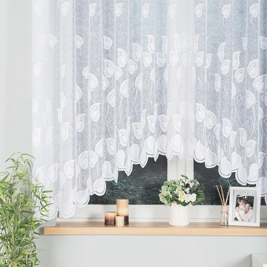 NORA Firanka żakardowa gotowa, szerokość 300 x wysokość 160cm, kolor 001 biały 023097