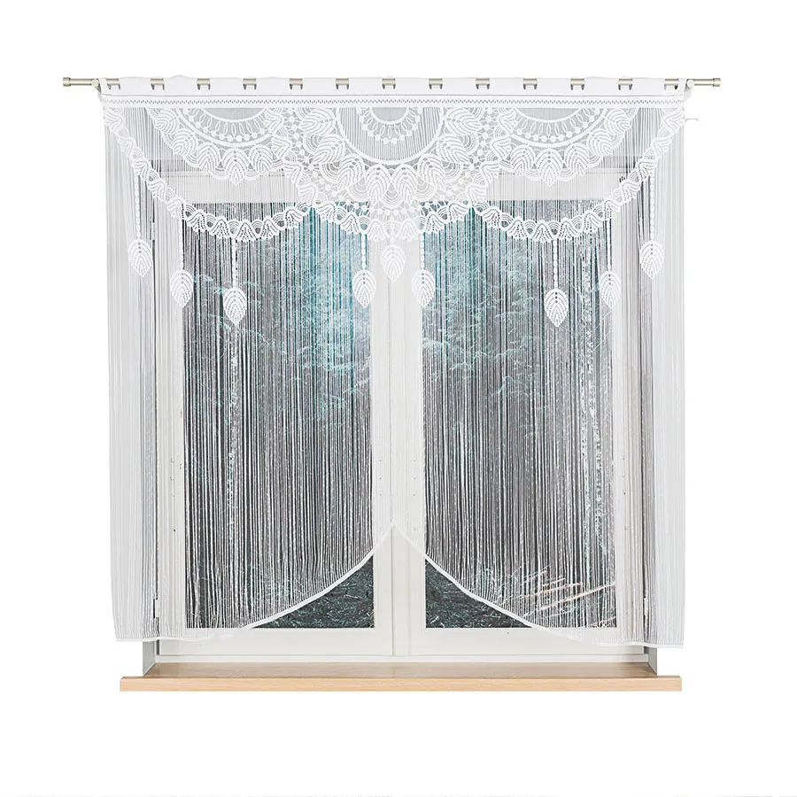 RANI Makrama żakardowa gotowa, szerokość 160 x wysokość 160cm, kolor 001 biały 001474