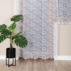 KATARZYNA Firanka żakardowa gotowa, szerokość 140cm wysokość 240cm, kolor 001 biały 022701