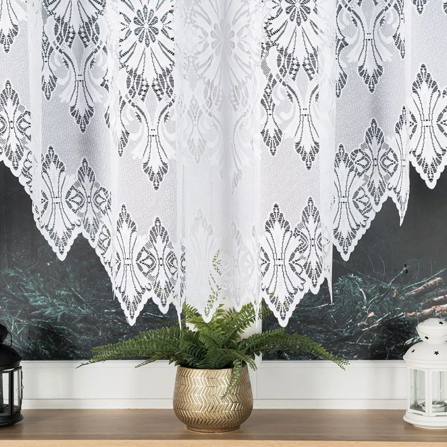 EMILIA Firanka żakardowa gotowa fala, szerokość 340 x wysokość 140cm, kolor 001 biały 181040