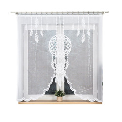 DINA Panel żakardowy gotowy, z motywem łapacza snów, szerokość 160 x wysokość 160, kolor 001 biały 019413