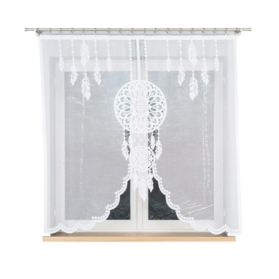 DINA Panel żakardowy gotowy, z motywem łapacza snów, szerokość 160 x wysokość 160, kolor 001 biały 019413