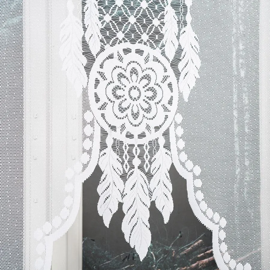 DINA Panel żakardowy gotowy, z motywem łapacza snów, szerokość 160 x wysokość 160, kolor 001 biały 019413