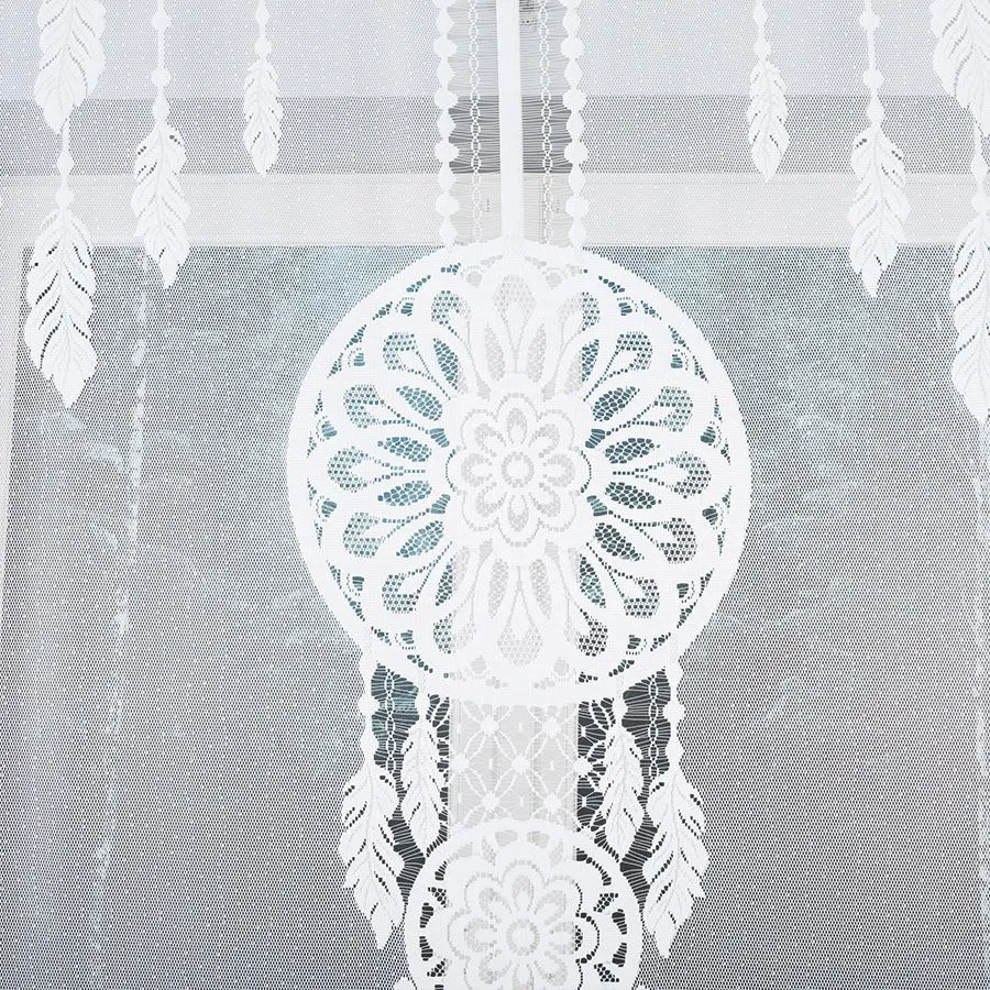 DINA Panel żakardowy gotowy, z motywem łapacza snów, szerokość 160 x wysokość 160, kolor 001 biały 019413