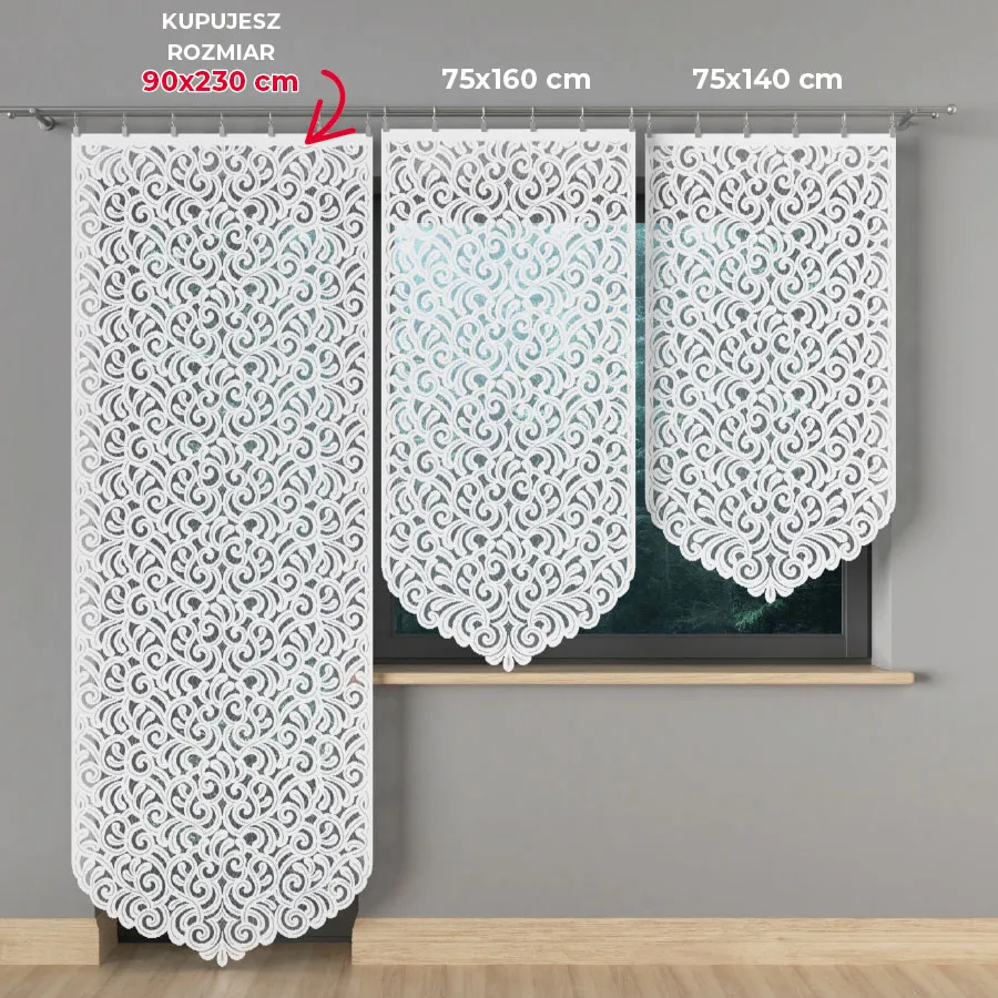 ANIKA Panel żakardowy gotowy, szerokość 90 x wysokość 230cm, kolor 001 biały ANIKA0