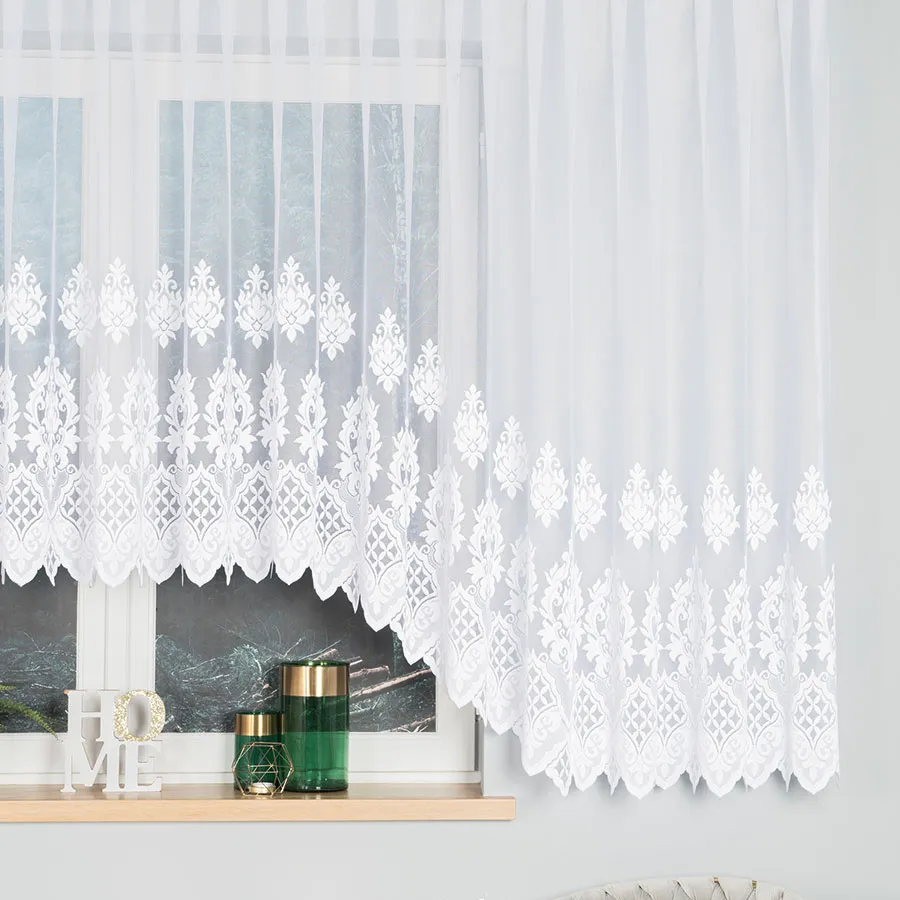 LUDMIŁA Firanka żakardowa gotowa, szerokość 600 x wysokość 160cm, kolor 001 biały 017810