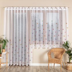 MOTYLKI Firanka żakardowa gotowa na prosto, szerokość 260 x wysokość 220cm, kolor 001 biały P00310 MOTYLKI Firanka żakardowa gotowa na prosto, szerokość 260 x wysokość 220cm, kolor 001 biały P00310