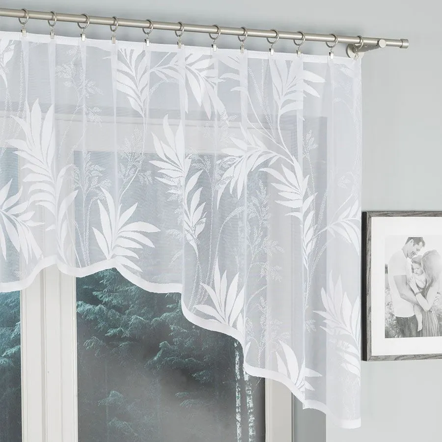 KAJA Firanka żakardowa gotowa, szerokość 250 x wysokość 100cm, kolor 001 biały 018920