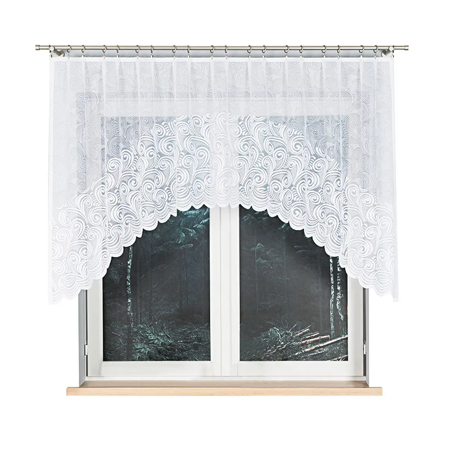 KINGA Firanka żakardowa gotowa, szerokość 250 x wysokość 120cm, kolor 001 biały 023391