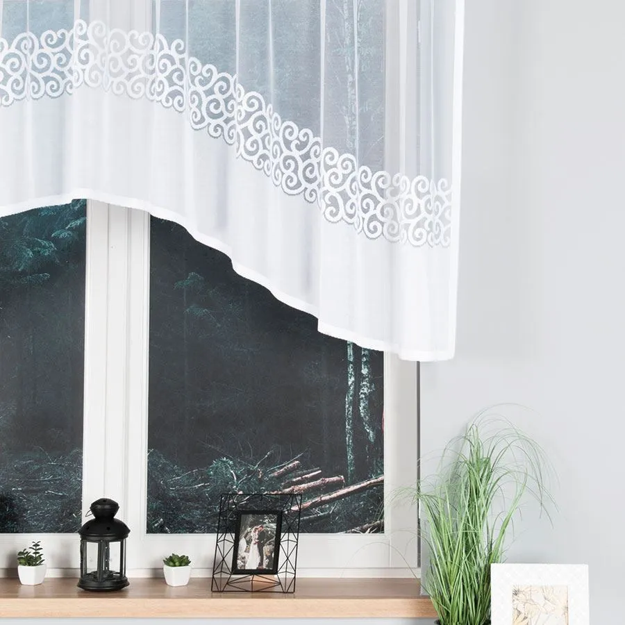 DANIELA Firanka żakardowa gotowa, szerokość 300 x wysokość 110cm, kolor 001 biały 017788