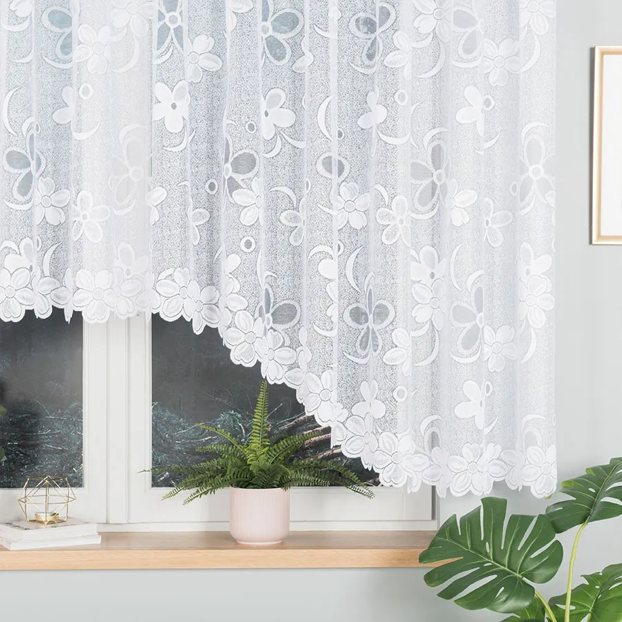 RENATA Firanka żakardowa gotowa, szerokość 400 x wysokość 150cm, kolor 001 biały 049885