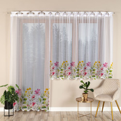 KWIATOWA ŁĄKA Firanka żakardowa gotowa na prosto, szerokość 140 x wysokość 240cm, kolor 001 biały P00308 KWIATOWA ŁĄKA Firanka żakardowa gotowa na prosto, szerokość 140 x wysokość 240cm, kolor 001 biały P00308