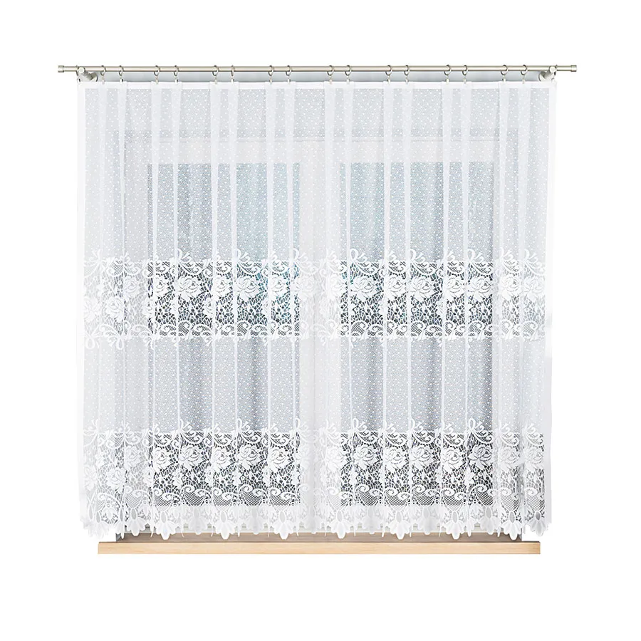 DEMETRIA Firanka żakardowa gotowa na prosto, szerokość 300 x wysokość 160cm, kolor 001 biały 017480