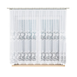 DEMETRIA Firanka żakardowa gotowa na prosto, szerokość 300 x wysokość 160cm, kolor 001 biały 017480