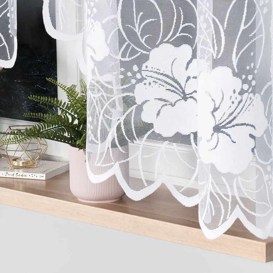 GRACJANA Firanka żakardowa gotowa, szerokość 300 x wysokość 160cm, kolor 001 biały 017175