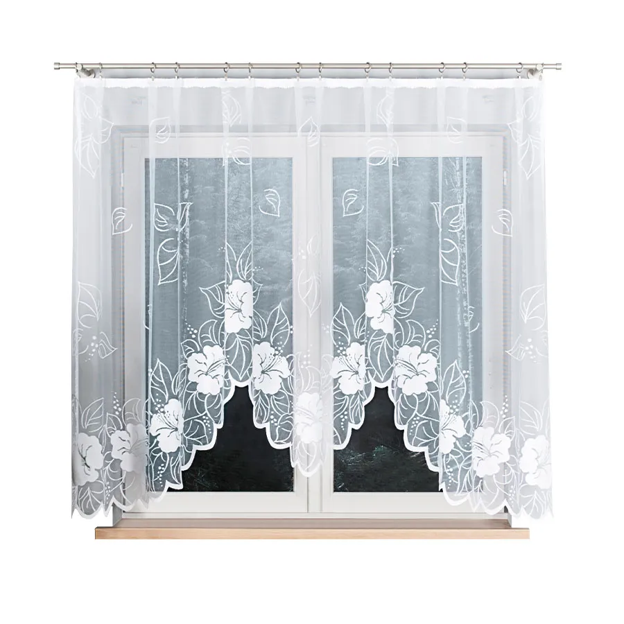 GRACJANA Firanka żakardowa gotowa, szerokość 300 x wysokość 160cm, kolor 001 biały 017175