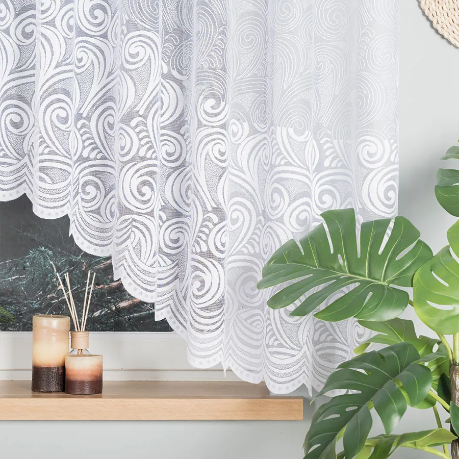 KINGA Firanka żakardowa gotowa, szerokość 400 x wysokość 160cm, kolor 001 biały 023391